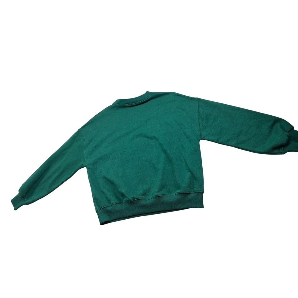Old Navy Girls Green Floral Applique Fleece Sweatshirt Pullover Size L 10-12